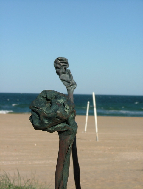 "inspired stones" - esculturas de acero & piedra, serie "inspired objects", 2006