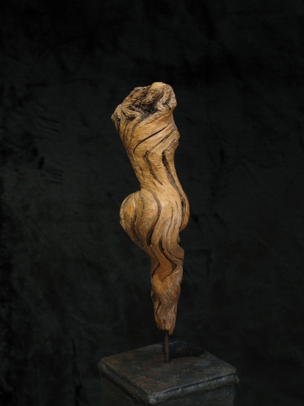 "torso parra" - escultura de madera y acero, de Hans Some, Alicante-Spain, 2003