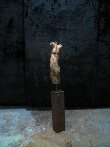 "holly" torso, talla de madera, 2012, Hans Some, españa