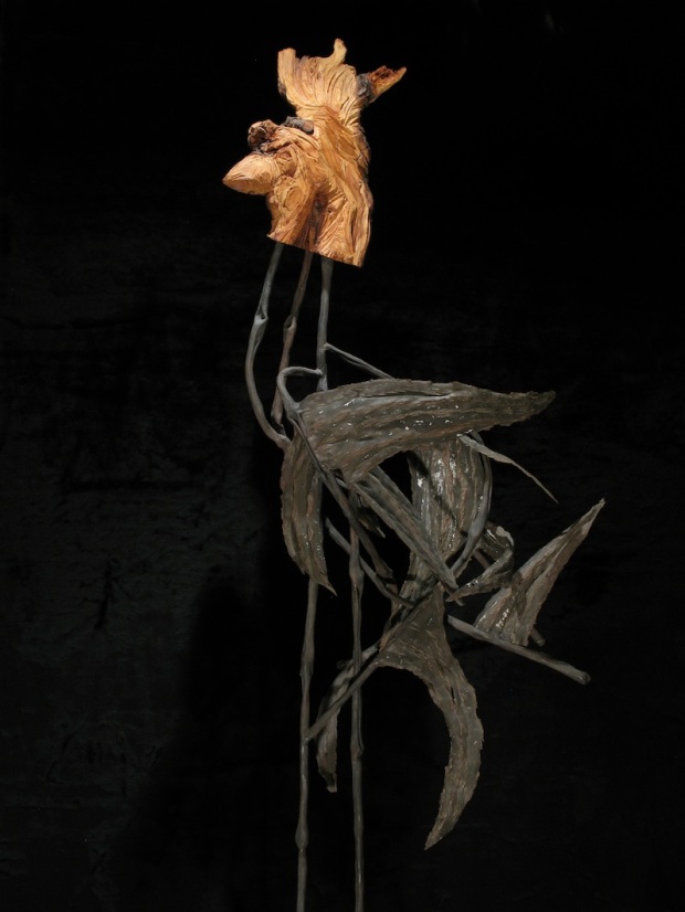 "gallo", escultura de acero & madera by Hans Some, Spain, 2006